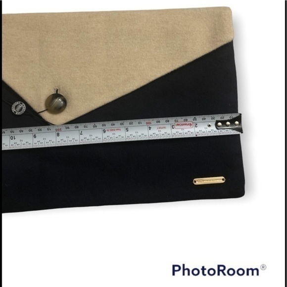 Gobi Mongolian cashmere clutch bag blue/cream